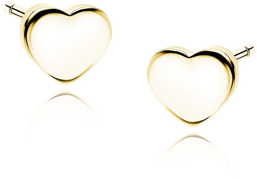 Delikatne pozłacane srebrne gładkie kolczyki celebrytka serce serduszko heart srebro 925 Z1784EG