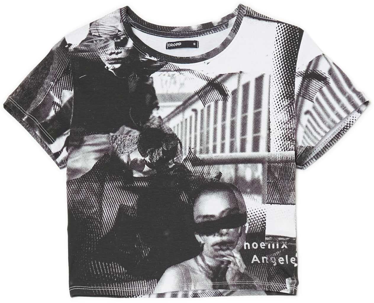 Cropp - T-shirt z fotoprintem all over - Czarny