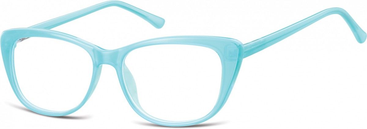 Sunoptic Okulary oprawki korekcyjne Kocie Oczy zerówki CP129 błękit turkusowy