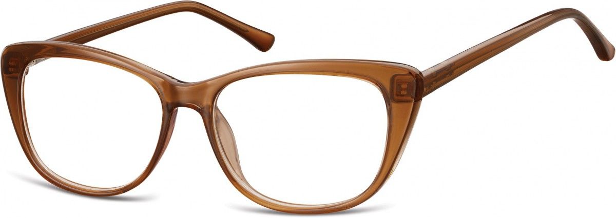 Sunoptic Okulary oprawki korekcyjne Kocie Oczy zerówki CP129E brązowe