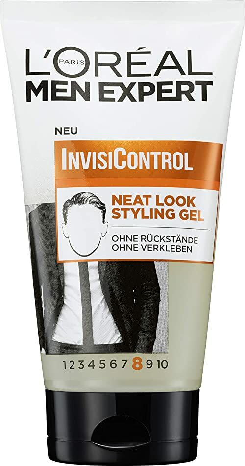 L''Oréal Men Expert Żel do stylizacji włosów dla mężczyzn, Neat Look do modelowania włosów i naturalnej stylizacji włosów, InvisiControl, 1 x 150 ml