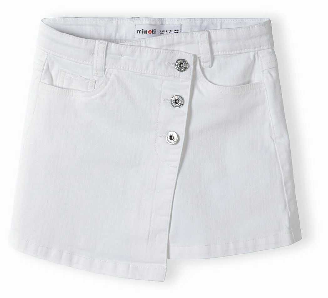 Biała spódnica krótka dziewczęca z ozdobnymi guzikami