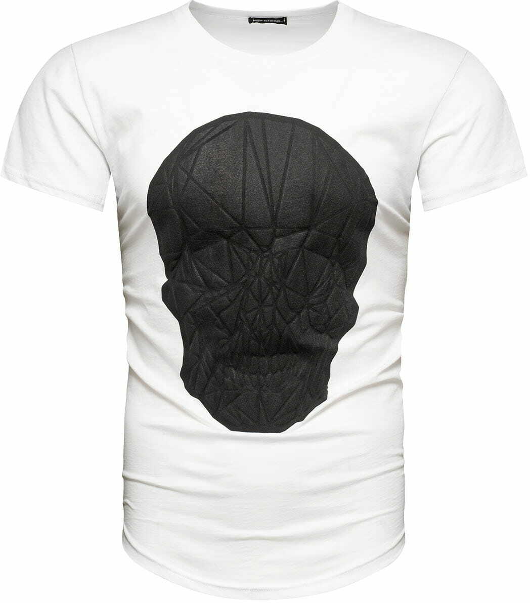 Koszulka męska z nadrukiem 3D biała Recea
