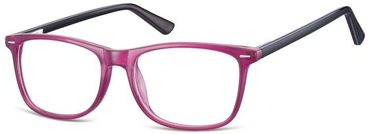 Sunoptic Zerówki klasyczne okulary oprawki CP153C purpurowe, flex