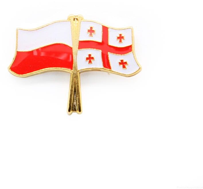 Flaga Polska - Gruzja , przypinka