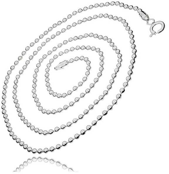 Gruby srebrny łańcuszek kulkowy gładkie kulki kuleczki balls 45 cm srebro 925 CPL22