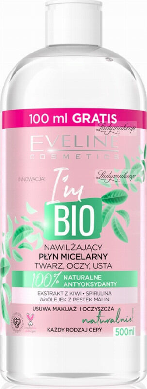 Eveline Cosmetics - I''m Bio - Nawilżający płyn micelarny do twarzy, oczu i ust - 500 ml