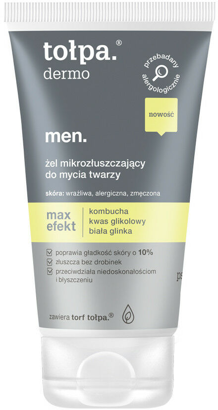 TOŁPA Dermo Men Max Efekt Żel mikrozłuszczający do mycia twarzy, 150ml >> WYSYŁKA W 24H