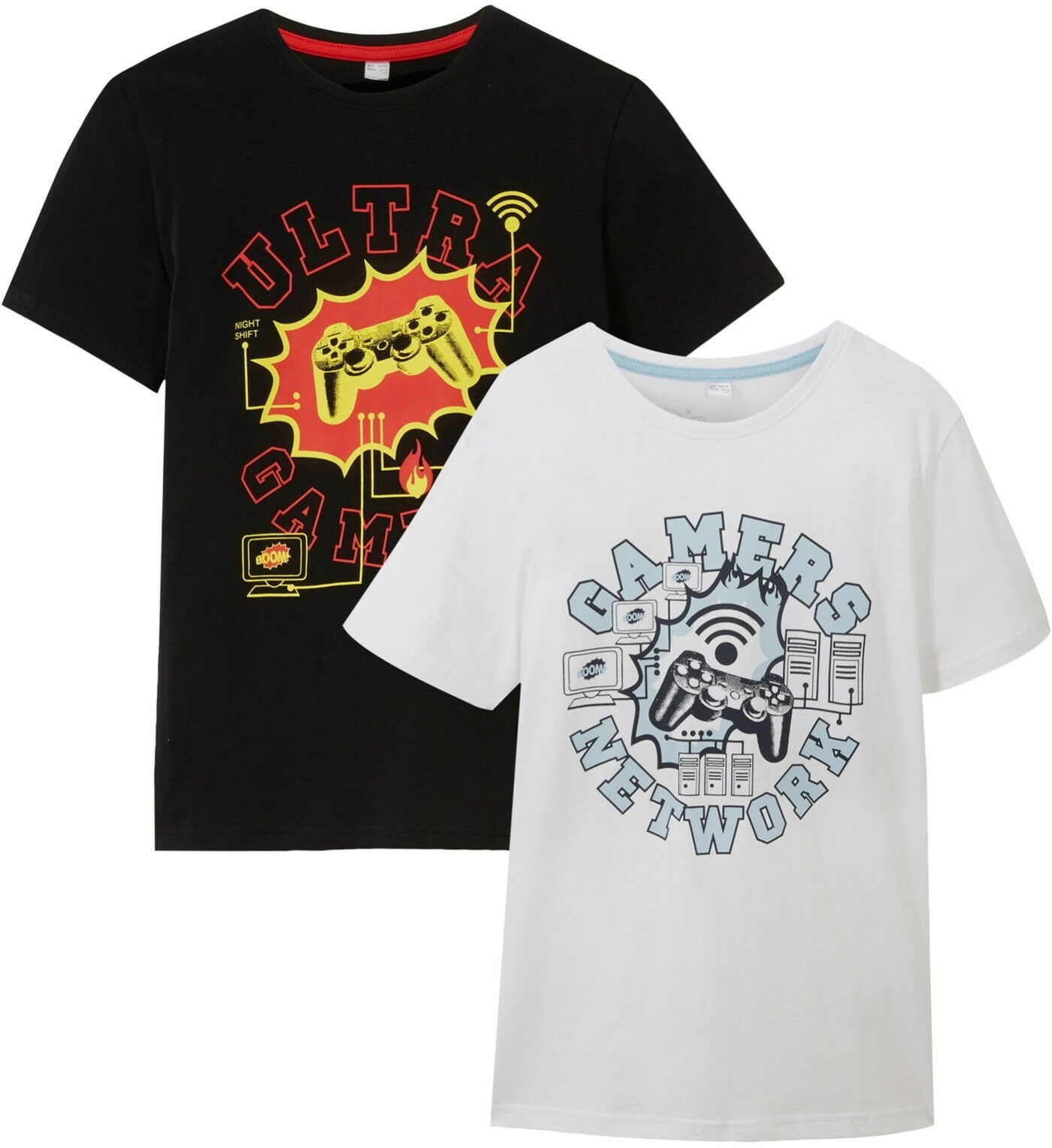 T-shirt chłopięcy z nadrukiem (2 części), bawełna organiczna - bonprix