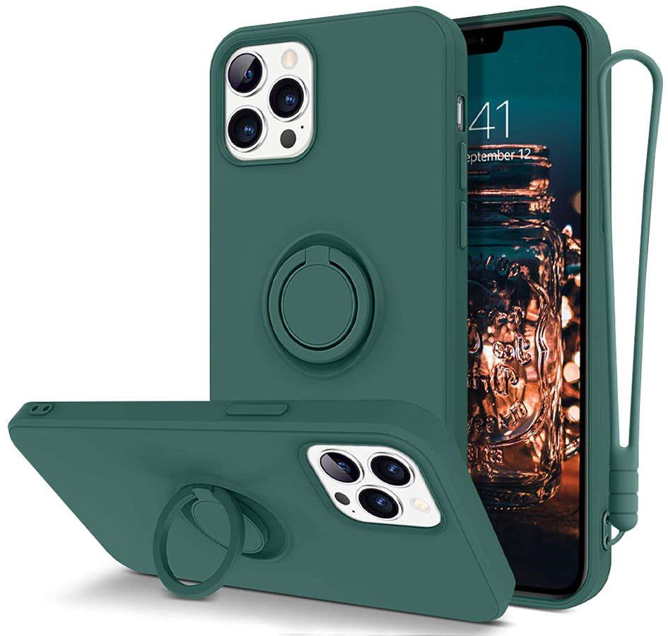 Etui silikonowe Ring Ultra Slim Alogy do iPhone 12/ 12 Pro 6.1 Zielone