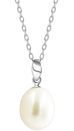 AIKO BIANCO Srebrny naszyjnik z naturalną białą perłą