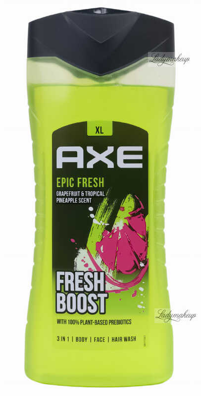 AXE - EPIC FRESH - Body, Hair & Face Wash - Wielofunkcyjny żel pod prysznic dla mężczyzn - Grejpfrut & Tropikalny Ananas - 400 ml