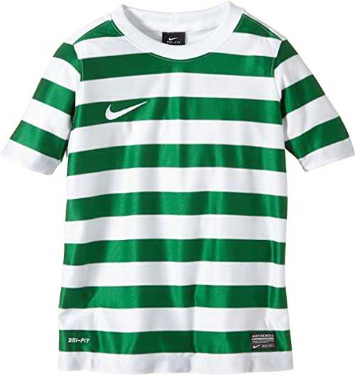 Nike Chłopcy Short Sleeve Top Ss Hoop Iii Game Jersey Boys koszulka z krótkim rękawem, kolor zielony/biały, L