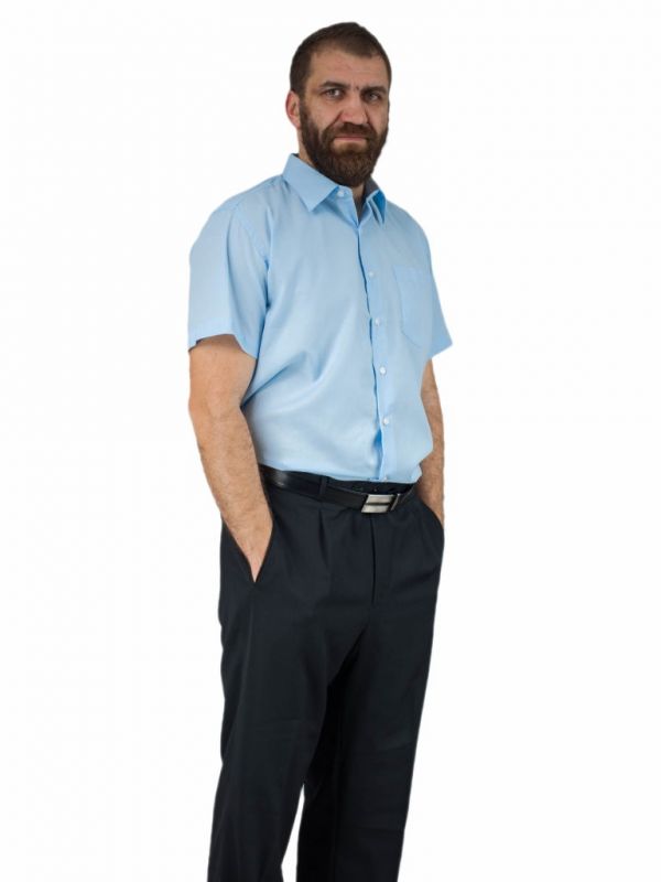 Elegancka koszula męska z krótkim rękawem blado niebieska