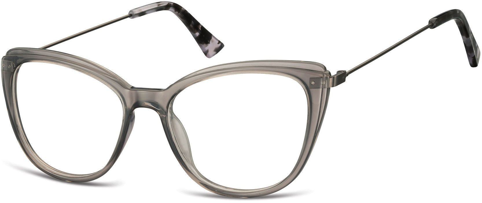 Sunoptic Oprawki korekcyjne okulary Kocie Oczy zerówki damskie CP121A szare