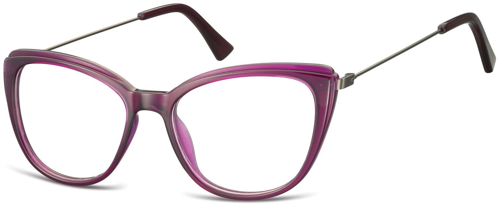 Sunoptic Oprawki korekcyjne okulary Kocie Oczy zerówki damskie CP121C fioletowe