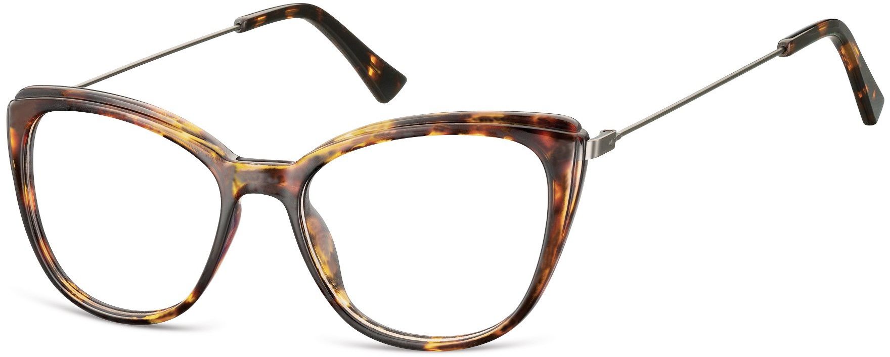 Sunoptic Oprawki korekcyjne okulary Kocie Oczy zerówki damskie CP121D szylkret