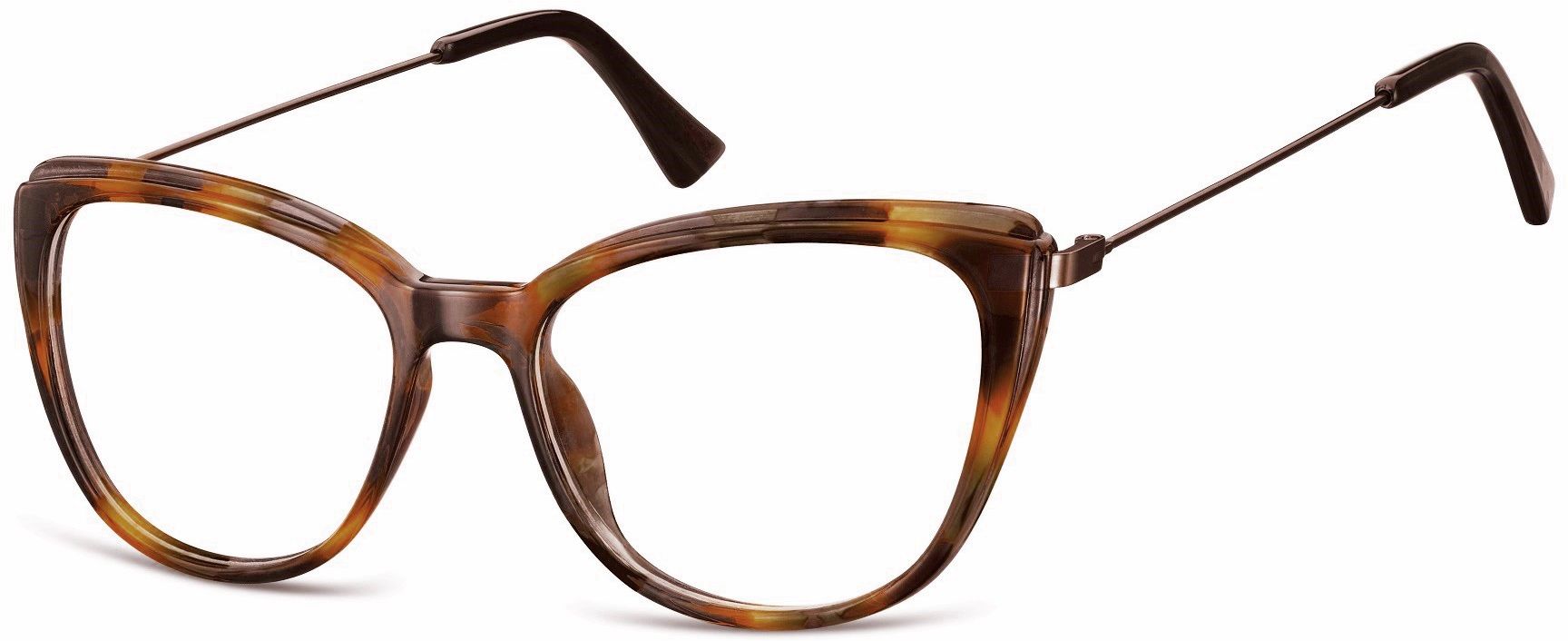 Sunoptic Oprawki korekcyjne okulary Kocie Oczy zerówki damskie CP121E ciemny szylkret