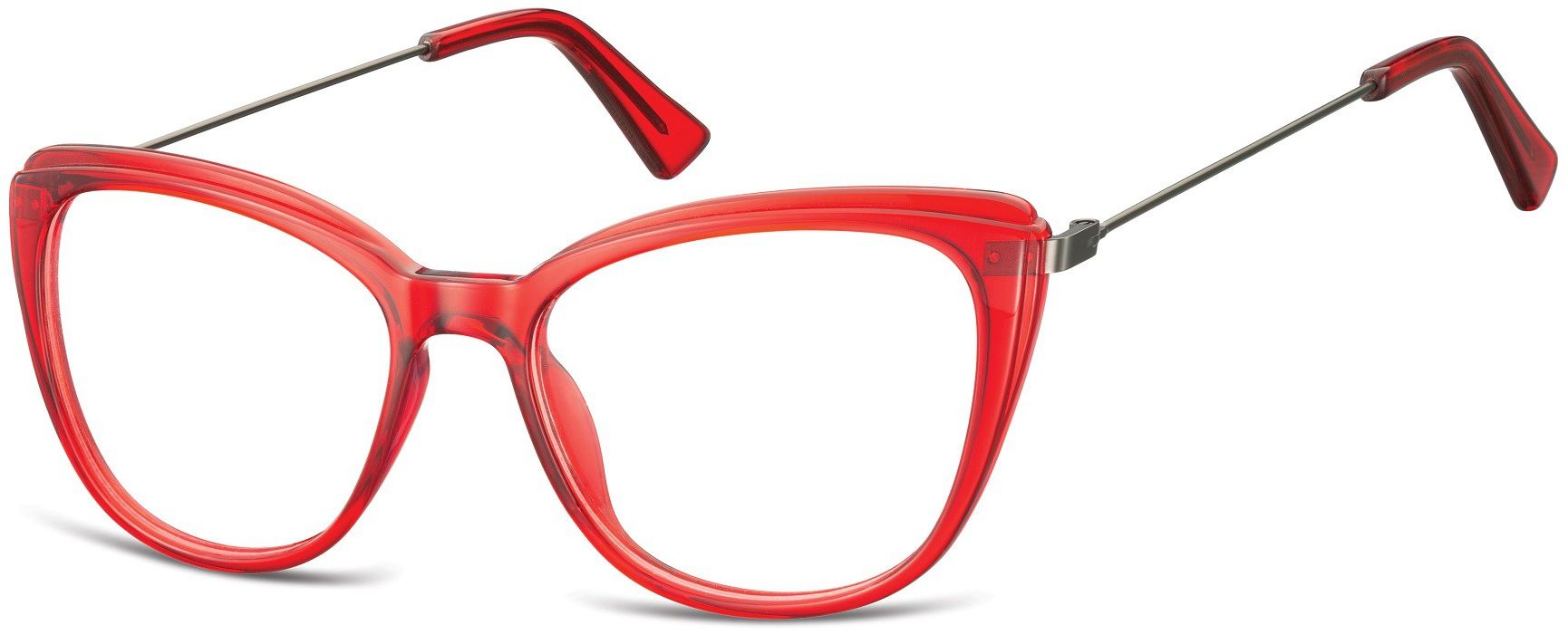 Sunoptic Oprawki korekcyjne okulary Kocie Oczy zerówki damskie CP121F czerwone
