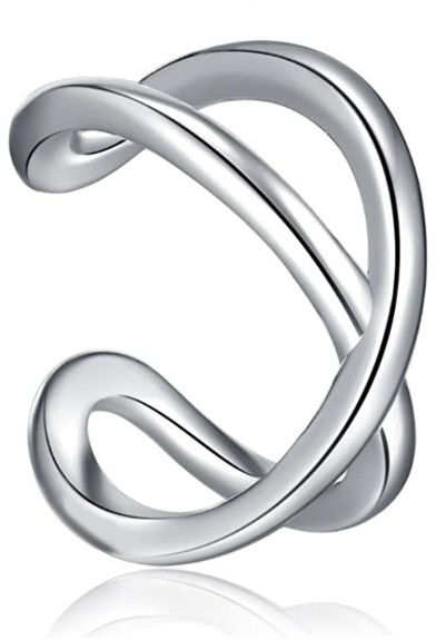 Delikatna rodowana srebrna nausznica nieskończoność infinity kolczyk na małżowinę ear cuff srebro 925 Z1879ER