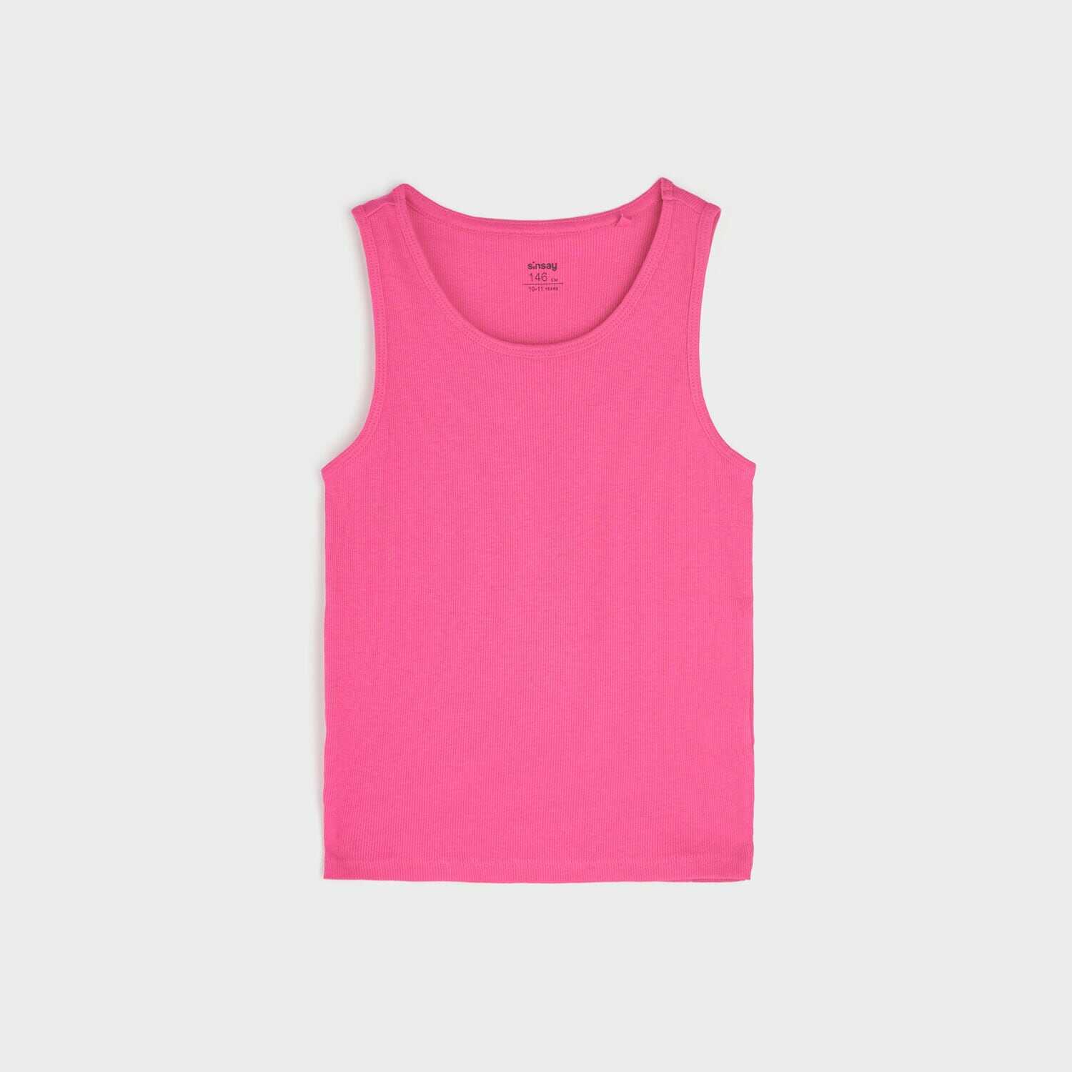 Sinsay - Koszulka na ramiączkach - Różowy