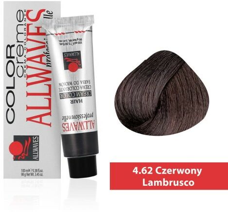 Farba do włosów Allwaves cream color 4.62 czerwony lambrusco 100 ml