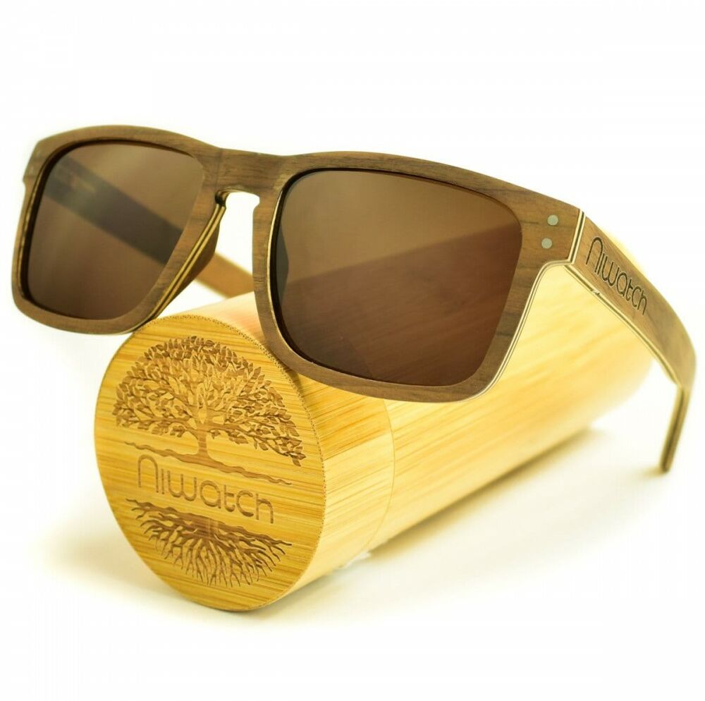 Drewniane okulary przeciwsłoneczne Niwatch Pictor Brown