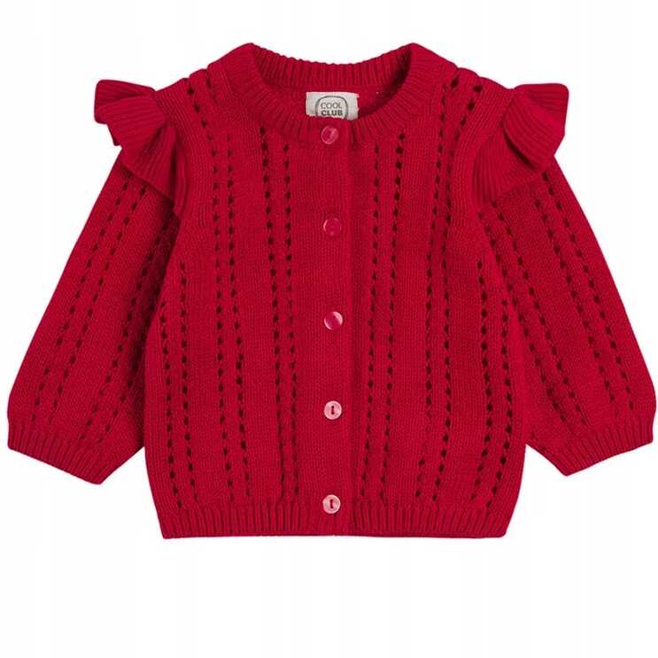 Cool Club Sweter dziewczęcy czerwony r 68