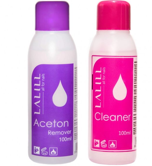 LALILL zestaw 2x 100ml CLEANER + ACETON remover