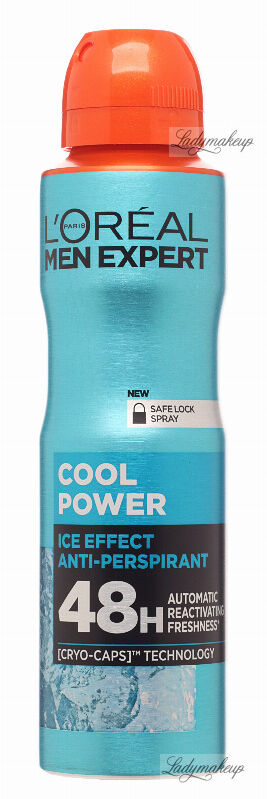L''Oréal - MEN EXPERT - COOL POWER - ICE EFFECT ANTI-PERSPIRANT - Dezodorant / Antyperspirant w spray''u dla mężczyzn 48H - 150 ml