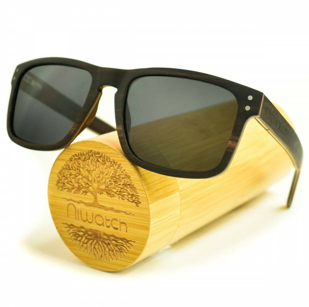 Drewniane okulary przeciwsłoneczne Niwatch Pictor Black