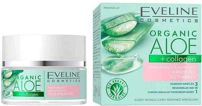 Eveline Cosmetics ORGANIC ALOE krem-żel do twarzy Nawilżająco-łagodzący 50ml