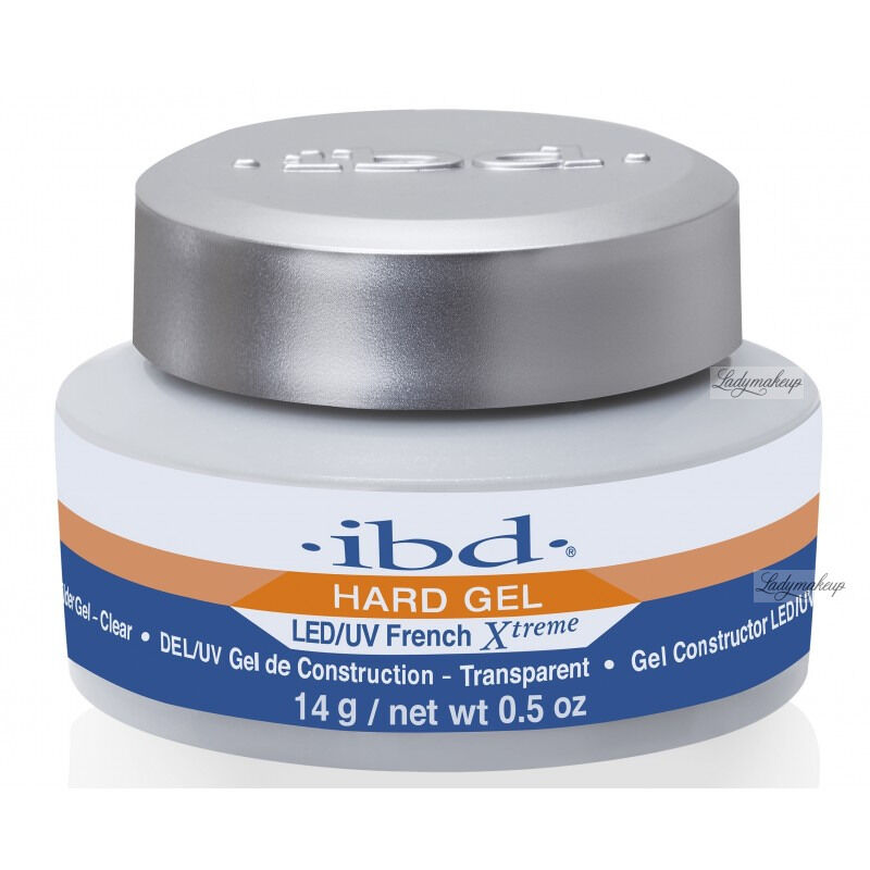 Ibd - Hard Gel - LED/UV French Xtreme - Żel budujący - Transparent - 14 g