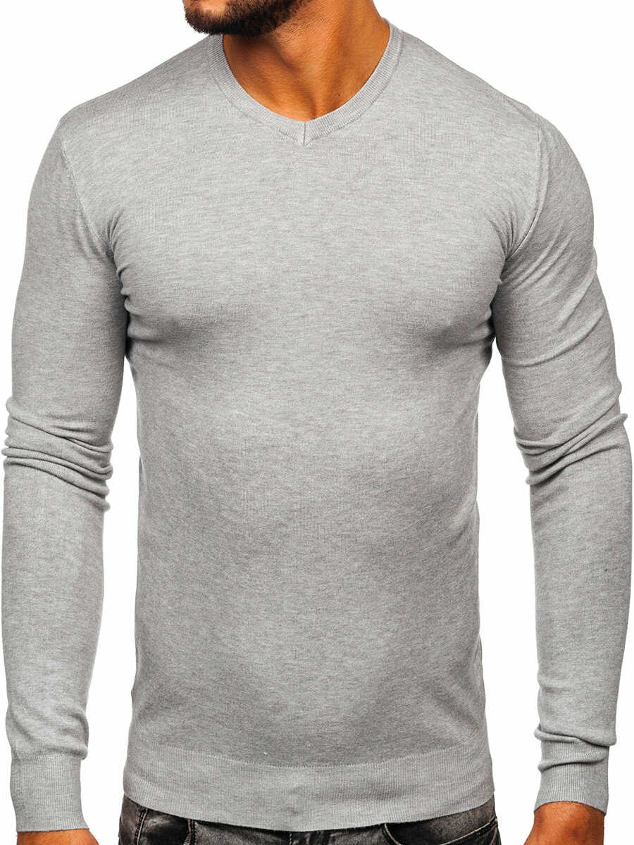 Melanżowy sweter męski w serek Denley YY03