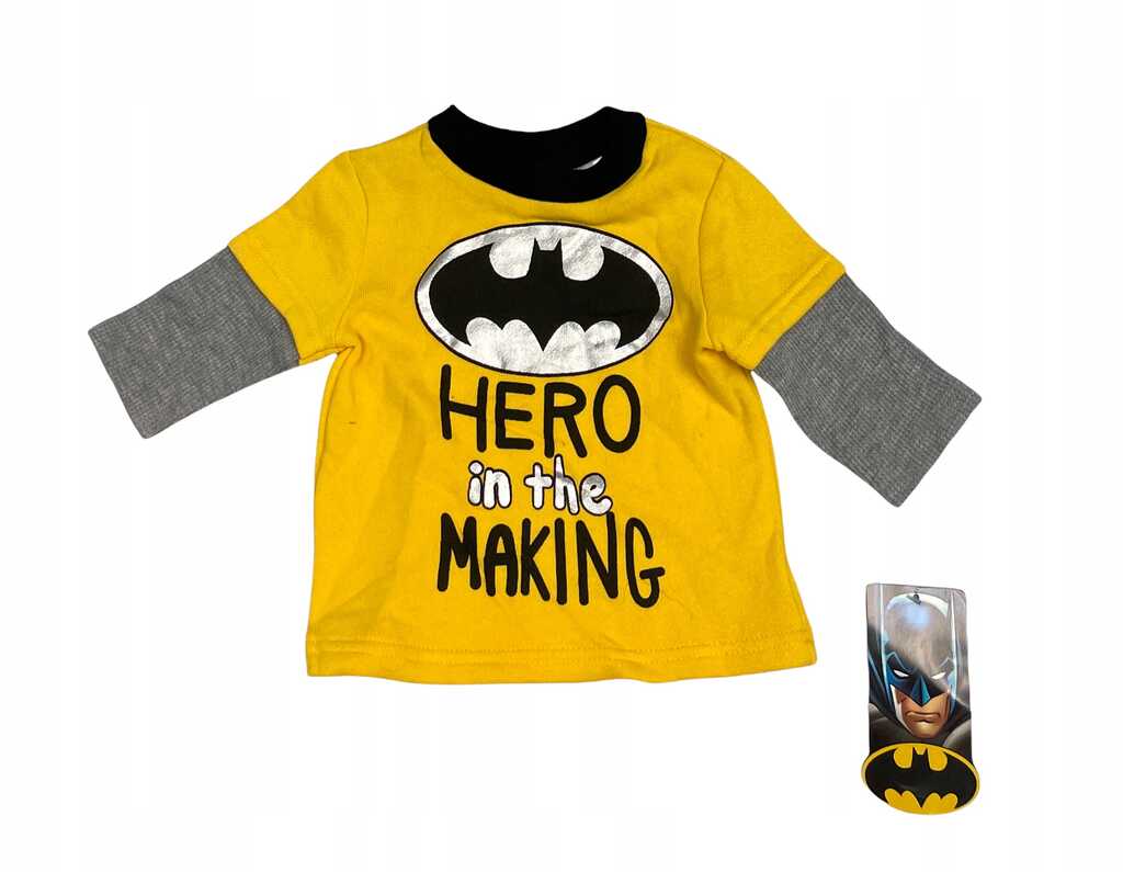 Koszulka bluzka dla chłopca rękaw Batman 3-6 ms