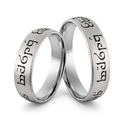 Obrączki srebrne elfickie emaliowane - obrączki władcy pierścieni - wzór Ag-388