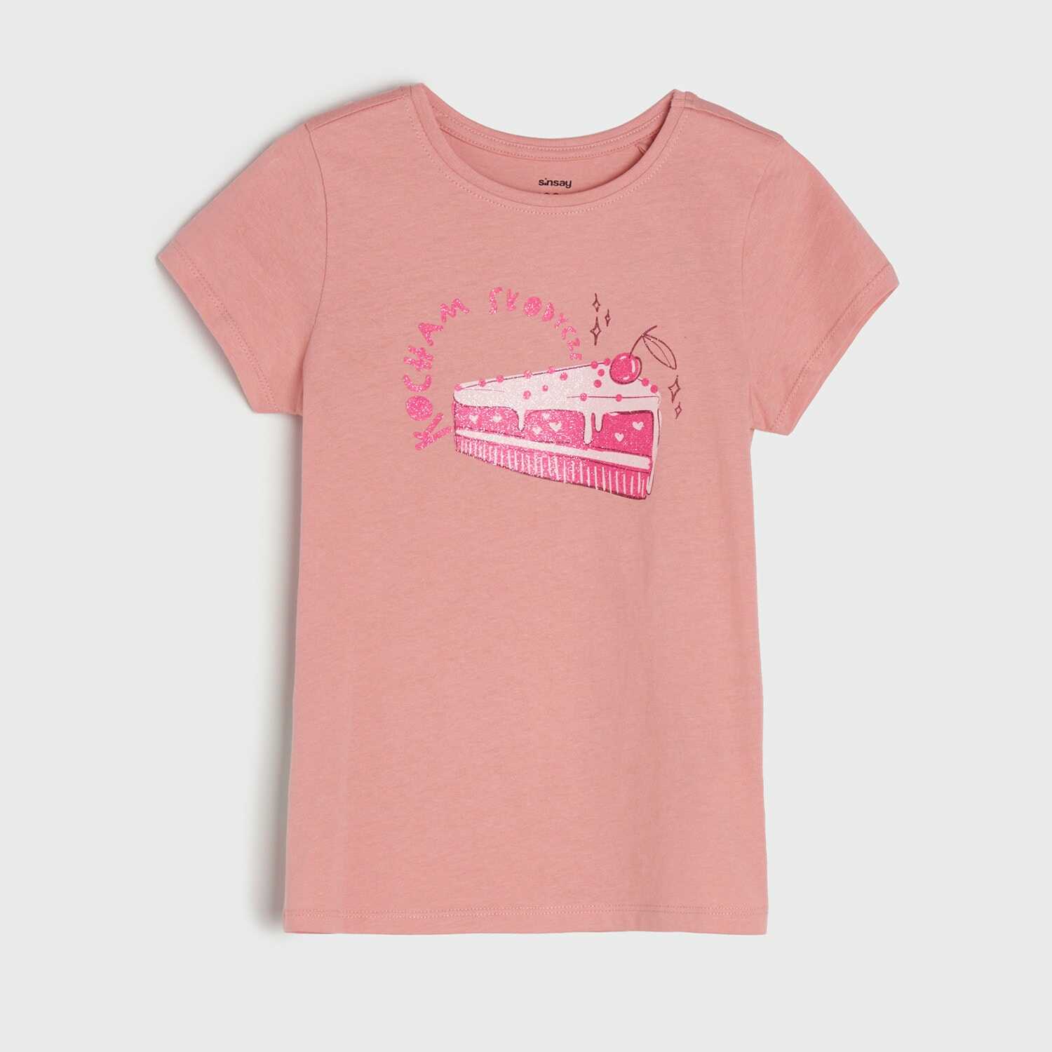Sinsay - Koszulka z nadrukiem - Różowy