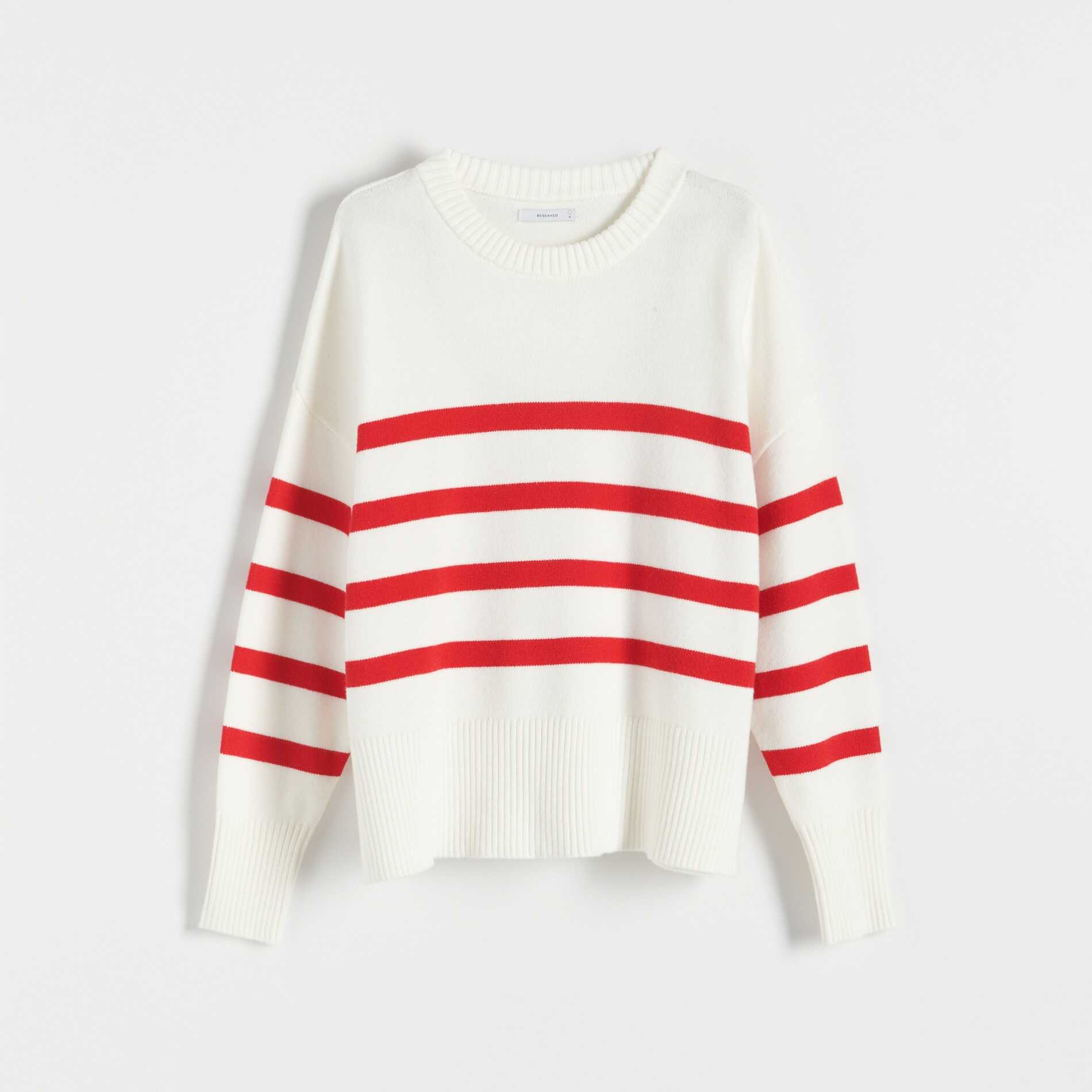 Reserved - Sweter w paski - Czerwony