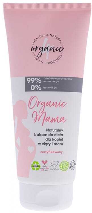 Naturalny nawilżający balsam do ciała dla kobiet w ciąży i mam, 4organic