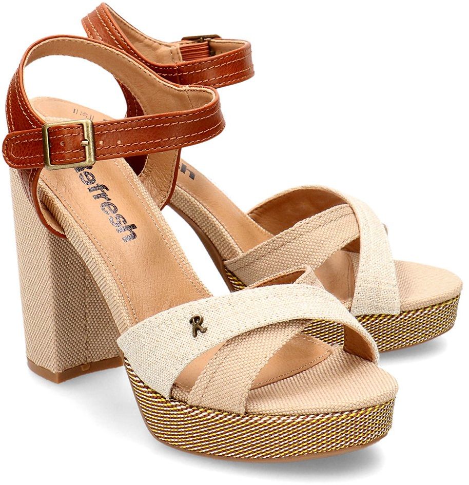 Refresh - Sandały Damskie - 69597 BEIGE - Beżowy