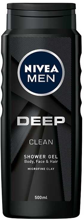 Nivea Men Deep Clean żel pod pod prysznic do ciała twarzy i włosów 500ml