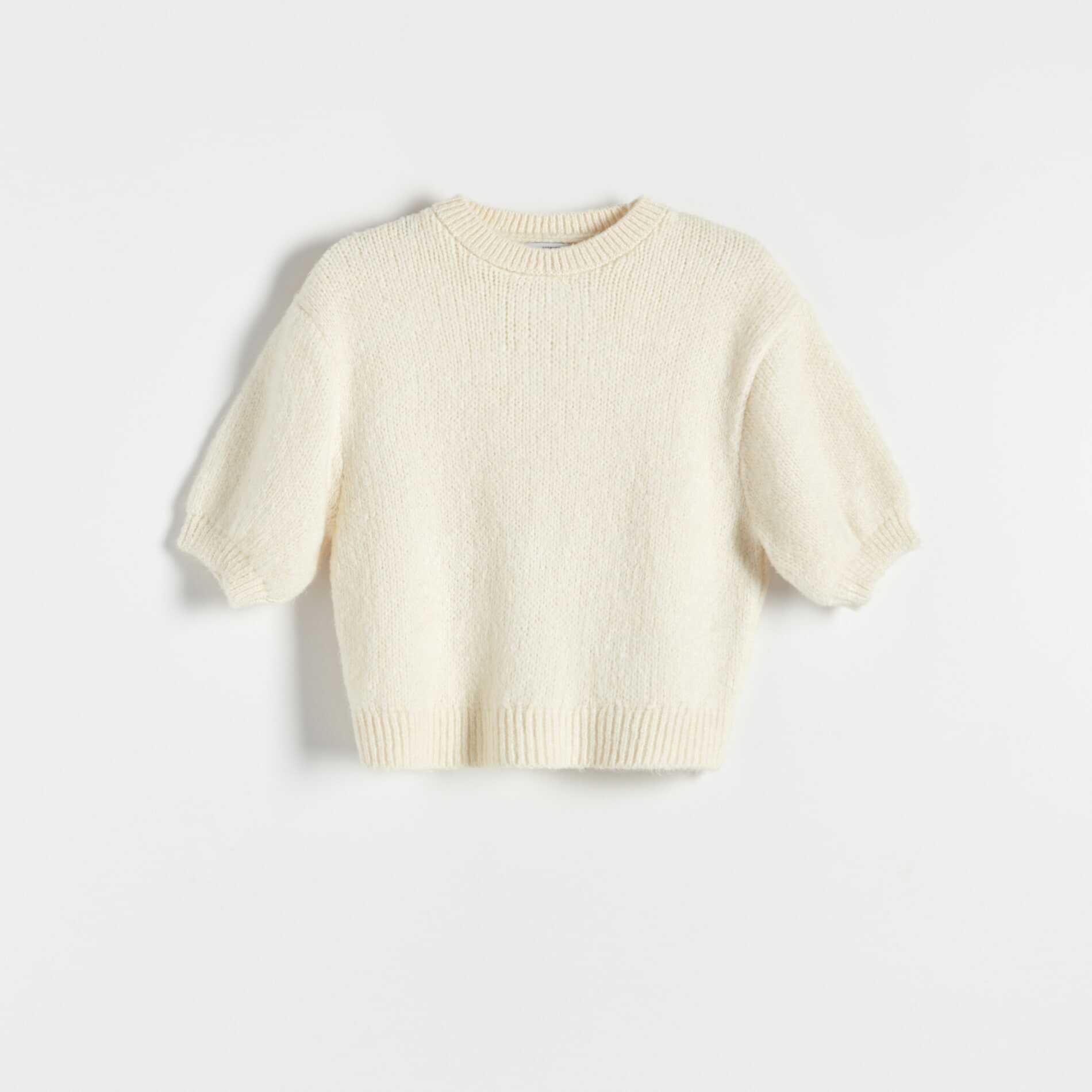 Reserved - Sweter z bufkami - Kremowy