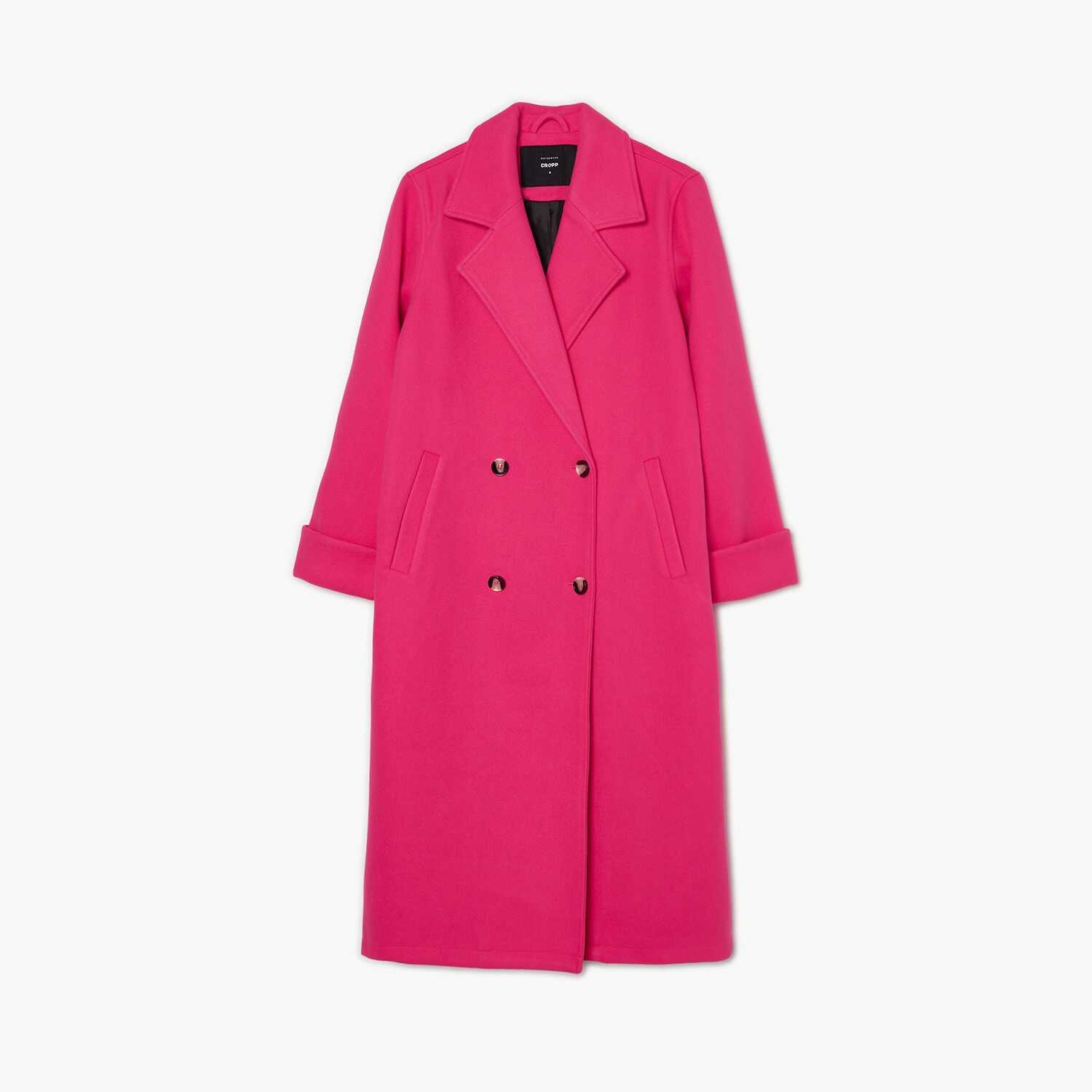 Cropp - Różowy płaszcz oversize - Różowy