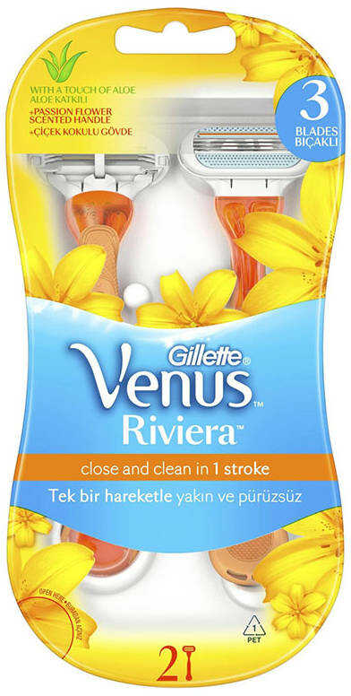 Gillette Venus Riviera maszynka do golenia dla kobiet z trzema ostrzami 2 sztuki