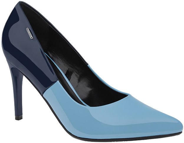 Czółenka Szpilki BIG STAR U274697 Blue/Navy Lakierki